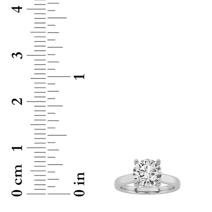 1Cttw Round Shaped Lab Grown Diamond (F/VVS) Hidden Halo Cathedral Shank Engagement Ring in 14K Gold