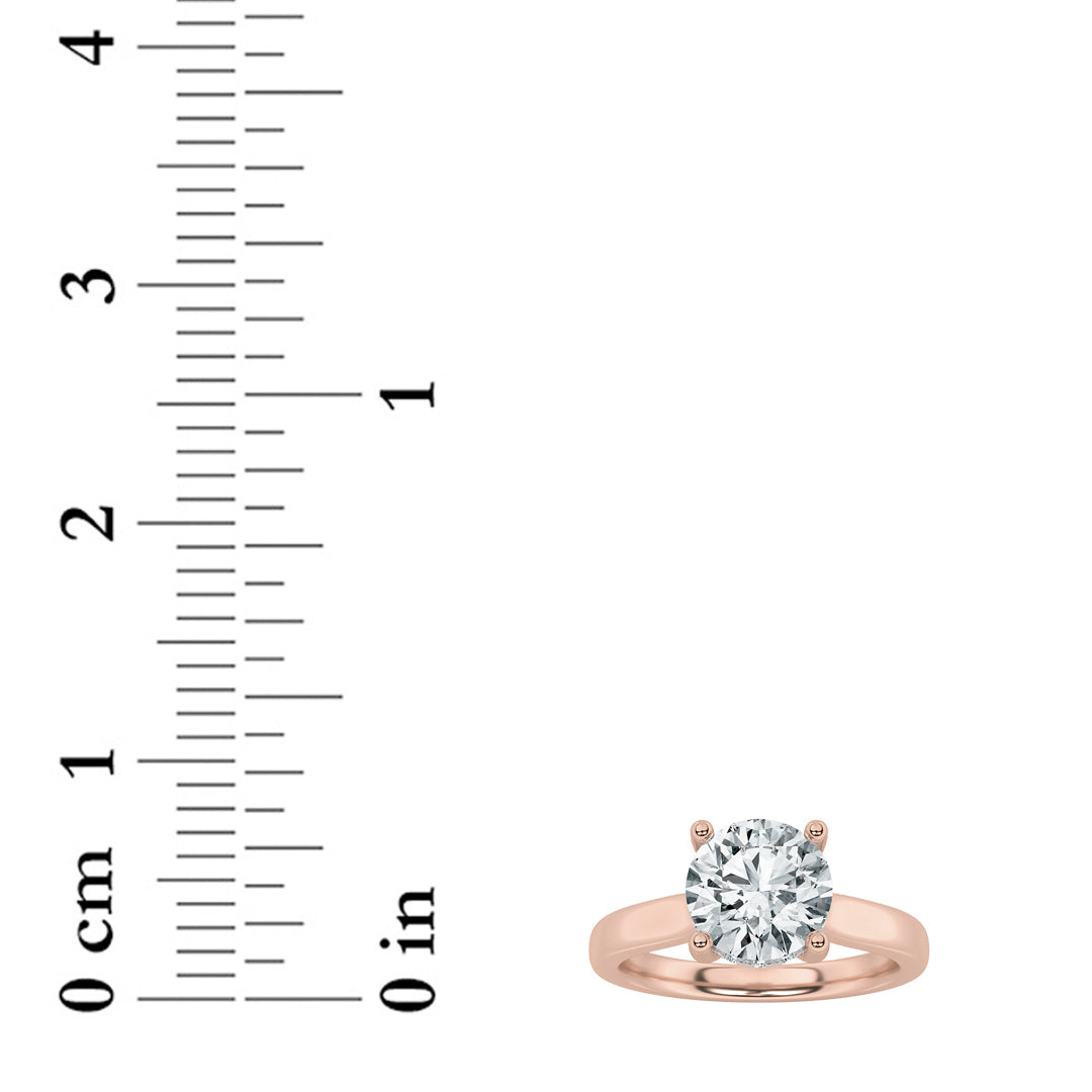 1Cttw Round Shaped Lab Grown Diamond (F/VS) Hidden Halo Cathedral Shank Engagement Ring in 14K Gold