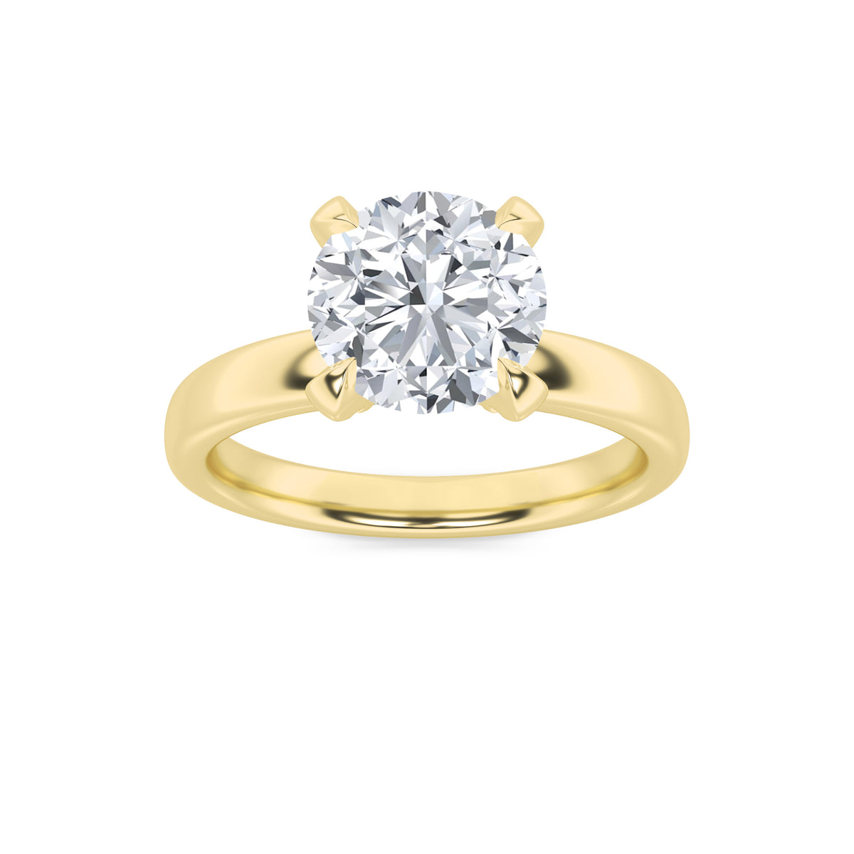 2Cttw Round Shaped Lab Grown Diamond (F/VS) Hidden Halo Petite Shank Ring in 14K Gold