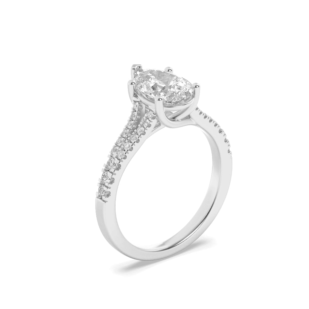 3Cttw Pear Shaped Lab Grown Diamond (F/VS) RING in 14K Gold