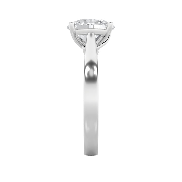 3Cttw Oval Shaped Lab Grown Diamond (G/VS) Twisted Basket Cathedral Shank Solitaire Ring in 14K Gold