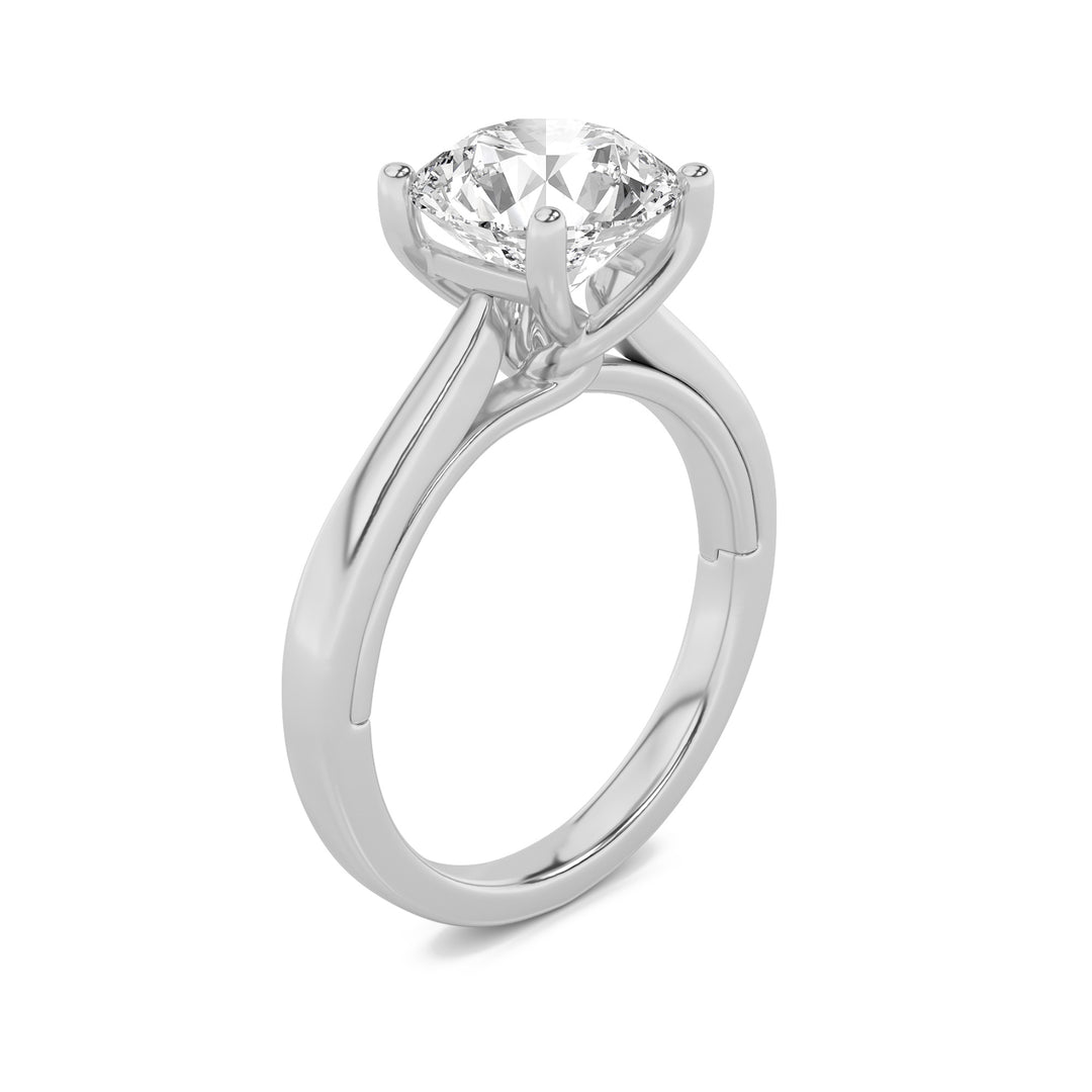3Cttw Round Shaped Lab Grown Diamond (G/VS) Twisted Basket Cathedral Shank Solitaire Ring in 14K Gold