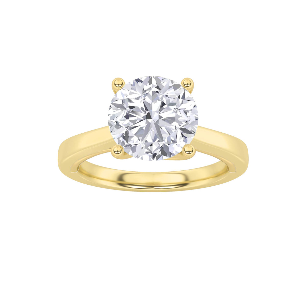 3Cttw Round Shaped Lab Grown Diamond (G/VS) Twisted Basket Cathedral Shank Solitaire Ring in 14K Gold