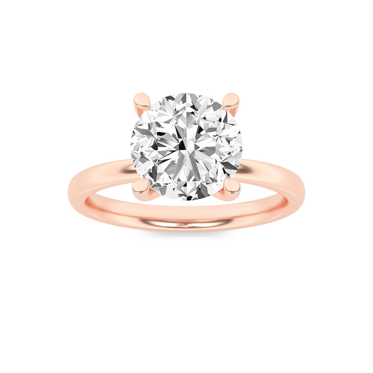 2Cttw Round Shaped Lab Grown Diamond (F/VS) Hidden Halo Petite Shank Ring in 14K Gold
