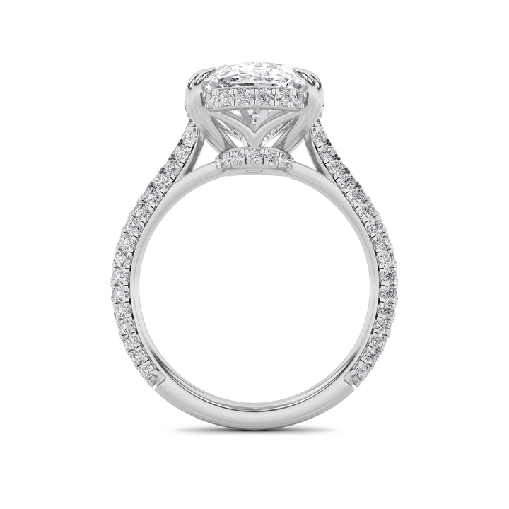 7Cttw Oval Shaped Lab Grown Diamond (F/VS) Bold Statement Accented Ring in 14K Gold