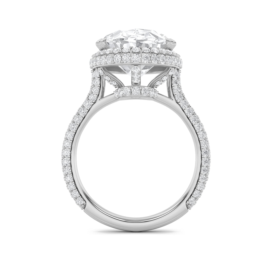7.5Cttw Oval Shaped Lab Grown Diamond (F/VS) BoldStatement Accented Ring in 14K Gold