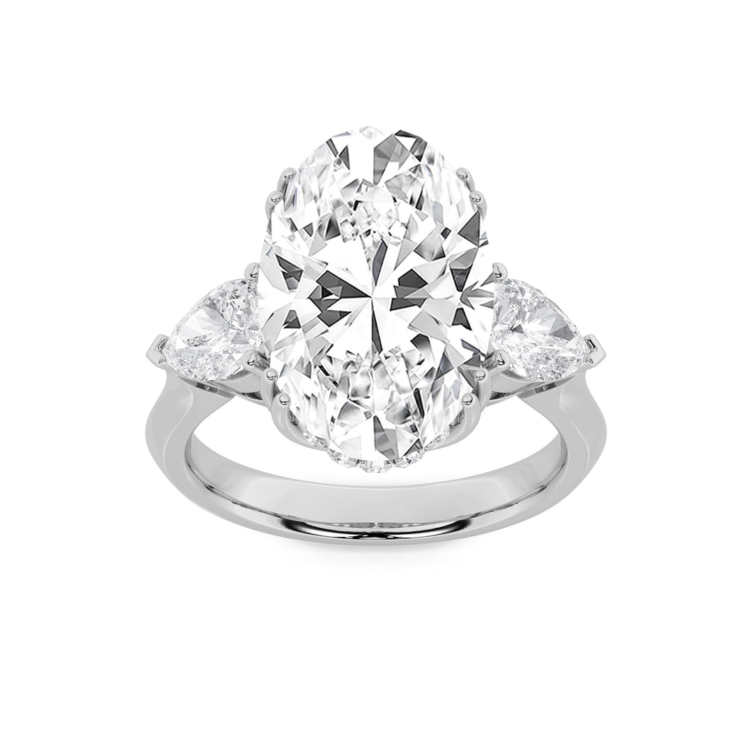 6.5Cttw Oval Shaped Lab Grown Diamond (G/VS) BoldStatement Accented Ring in 14K Gold