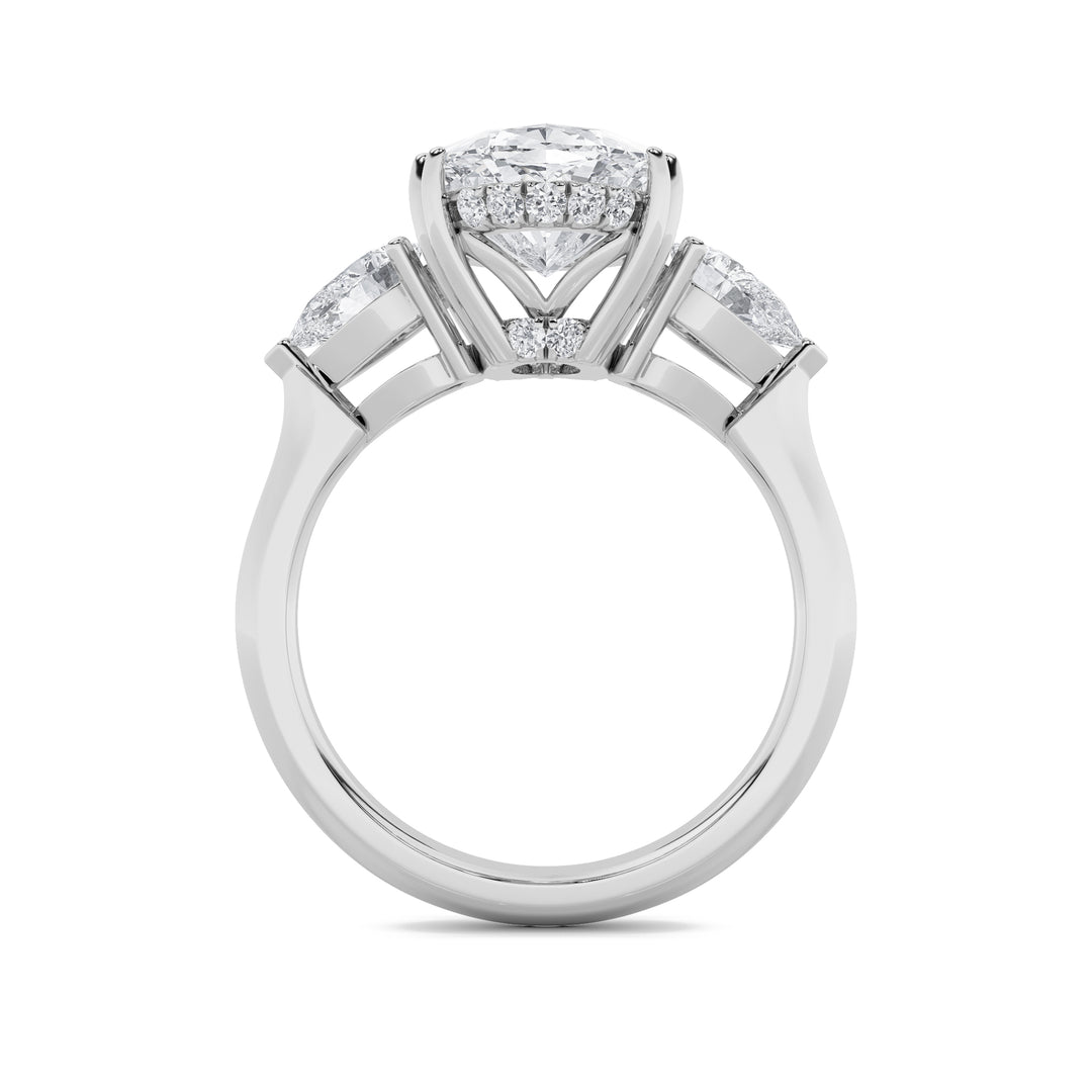 6.5Cttw Oval Shaped Lab Grown Diamond (G/VS) BoldStatement Accented Ring in 14K Gold
