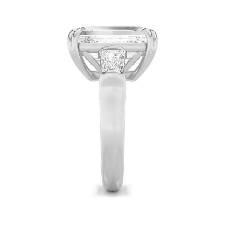 9Cttw Emerald Shaped Lab Grown Diamond (F/VS) Bold Statement Accented Ring in 14K Gold
