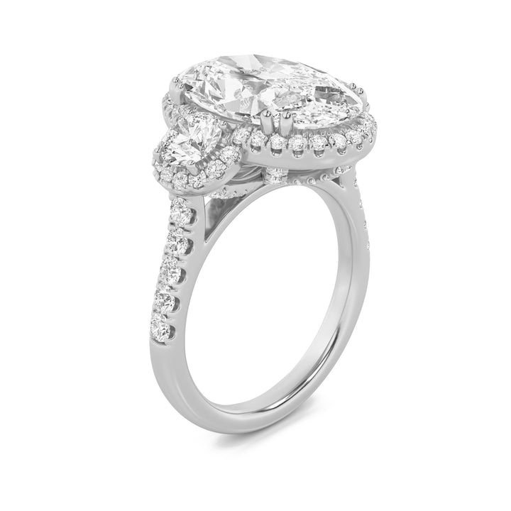 7.5Cttw Oval Shaped Lab Grown Diamond (F/VS) BoldStatement Accented Ring in 14K Gold