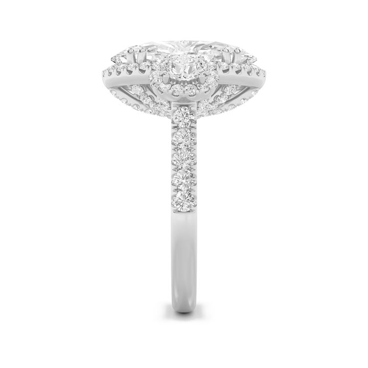 7.5Cttw Oval Shaped Lab Grown Diamond (F/VS) BoldStatement Accented Ring in 14K Gold