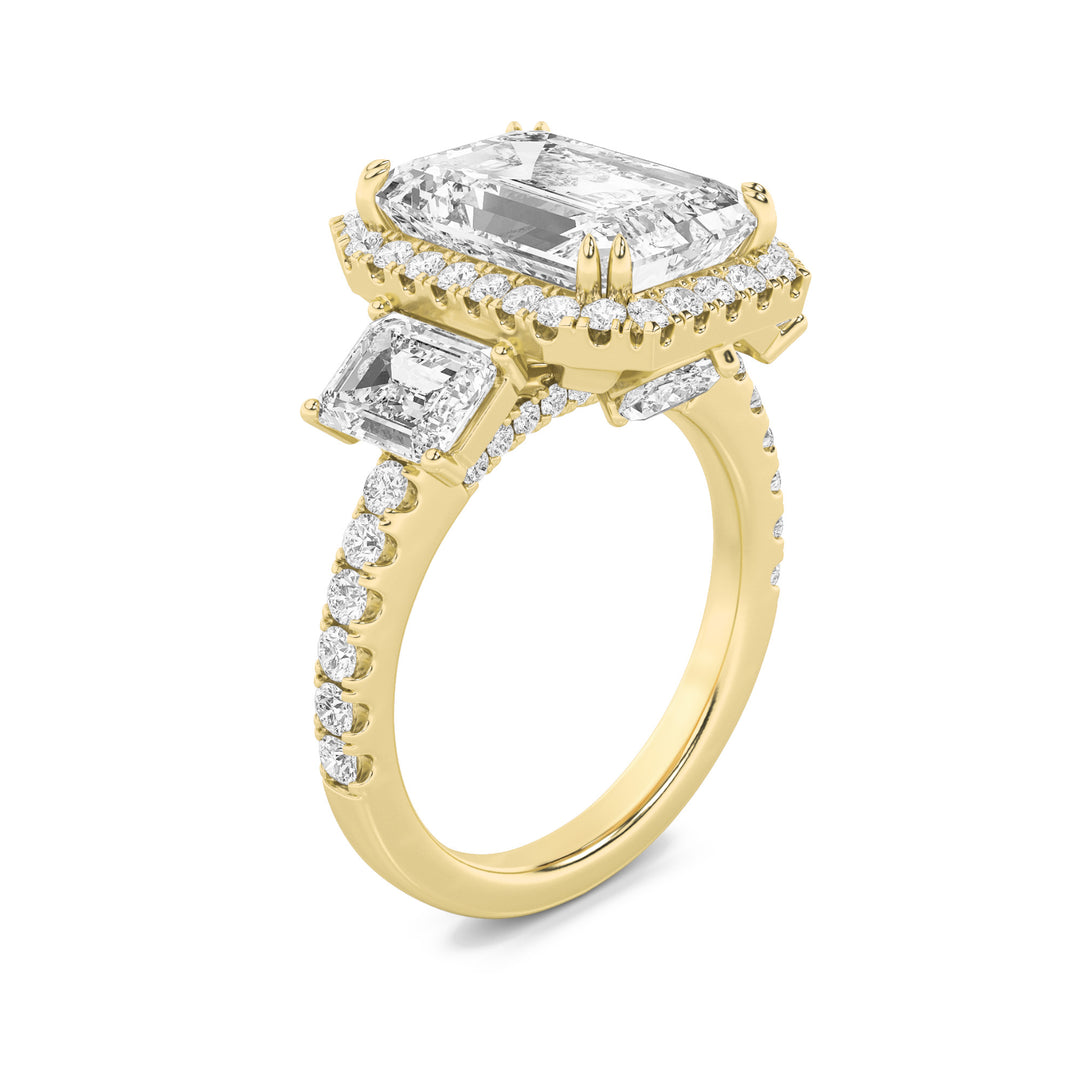 7Cttw Radiant Shaped Lab Grown Diamond (G/VS) Bold Accented Engagement Ring in 14K Gold