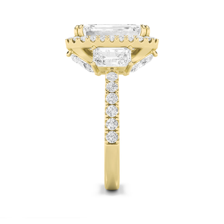 7Cttw Radiant Shaped Lab Grown Diamond (G/VS) Bold Accented Engagement Ring in 14K Gold