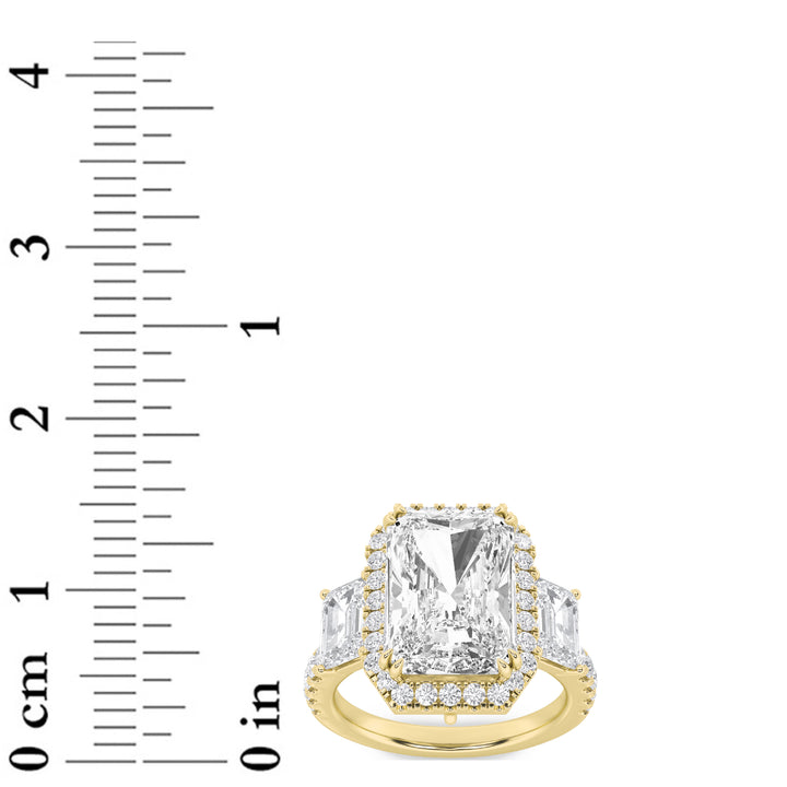 7Cttw Radiant Shaped Lab Grown Diamond (G/VS) Bold Accented Engagement Ring in 14K Gold