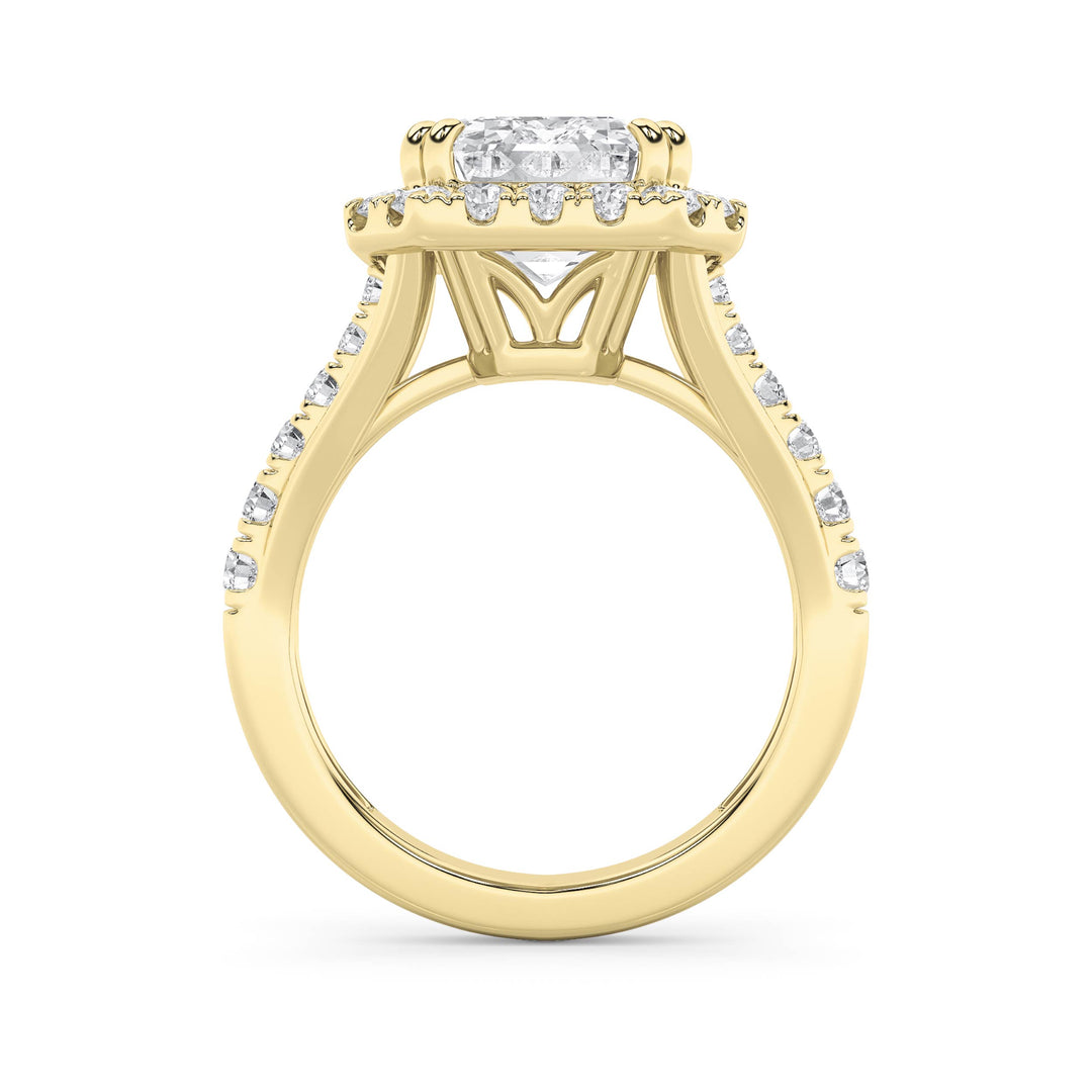 6Cttw Radiant Shaped Lab Grown Diamond (G/VS) Bold Accented Engagement Ring in 14K Gold