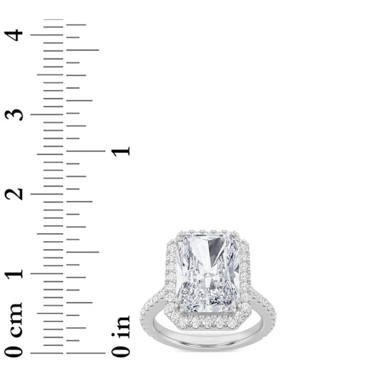6Cttw Radiant Shaped Lab Grown Diamond (F/VS) Bold Accented Engagement Ring in 14K Gold