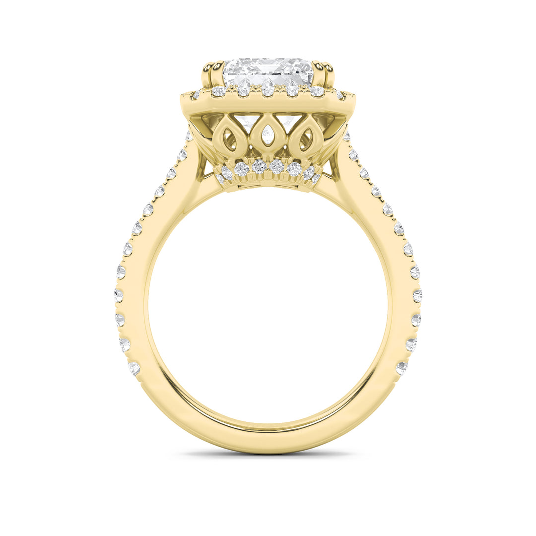 6Cttw Radiant Shaped Lab Grown Diamond (G/VS) Bold Accented Engagement Ring in 14K Gold