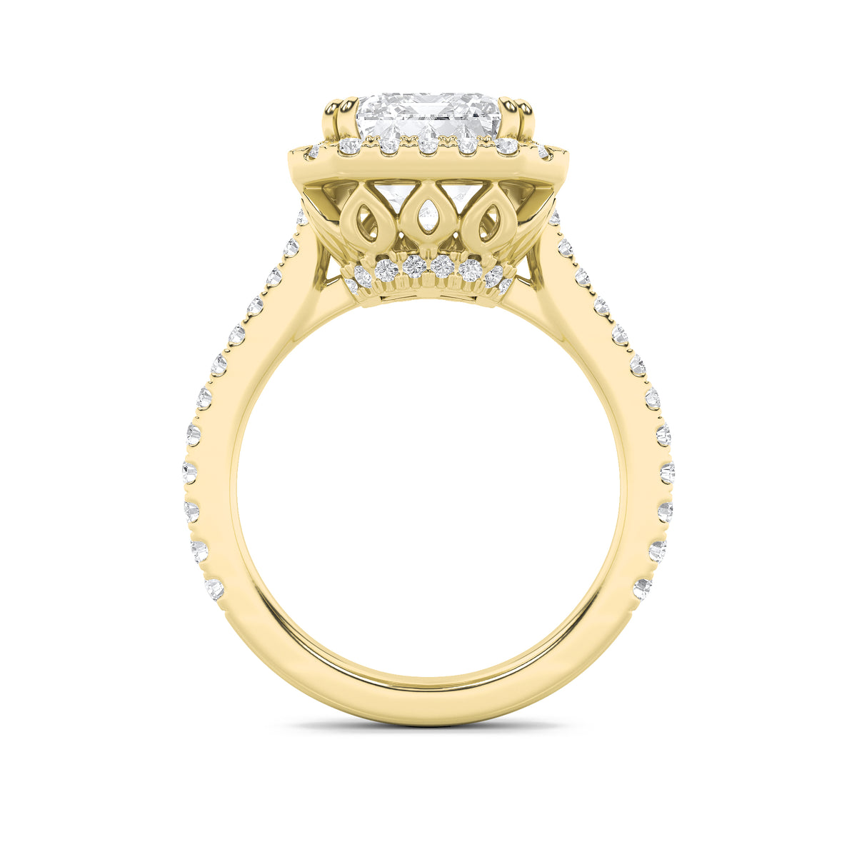 6Cttw Radiant Shaped Lab Grown Diamond (G/VS) Bold Accented Engagement Ring in 14K Gold