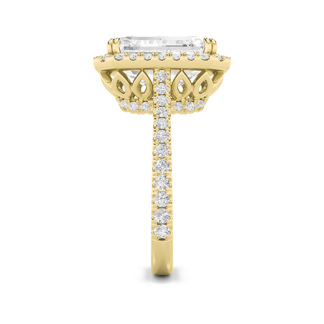 6Cttw Radiant Shaped Lab Grown Diamond (G/VS) Bold Accented Engagement Ring in 14K Gold