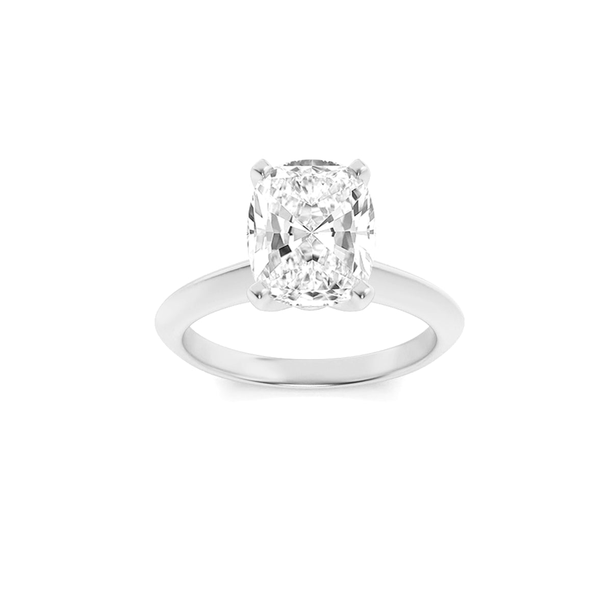 1Cttw Elongated Cushion Shaped Lab Grown Diamond (F/VS) Knife Edge Shank Solitaire Engagement Ring in 14K Gold