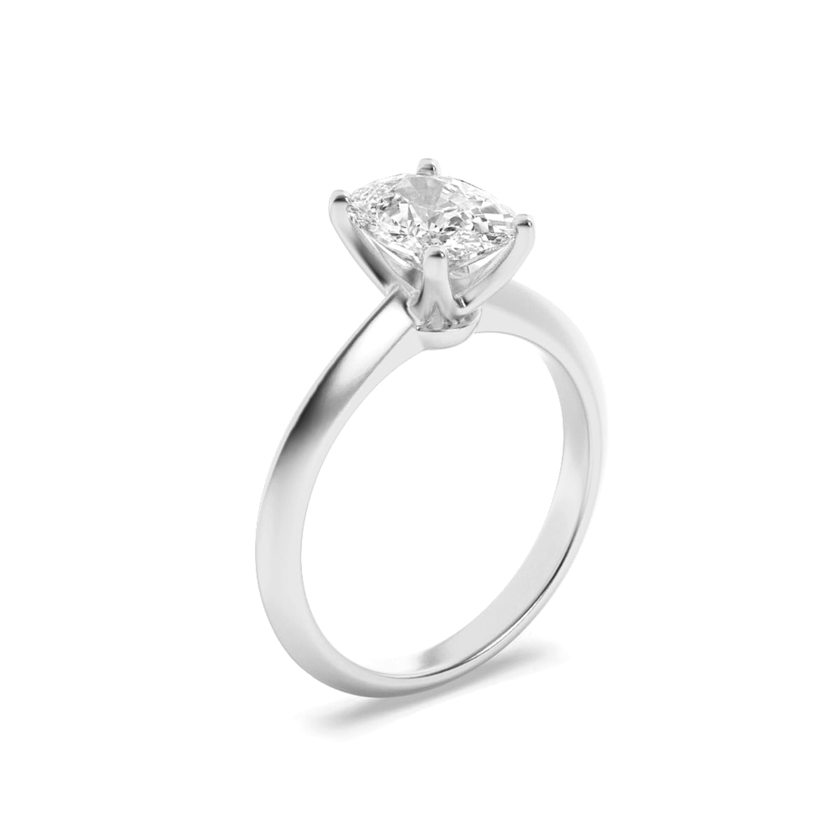 1Cttw Elongated Cushion Shaped Lab Grown Diamond (F/VS) Knife Edge Shank Solitaire Engagement Ring in 14K Gold