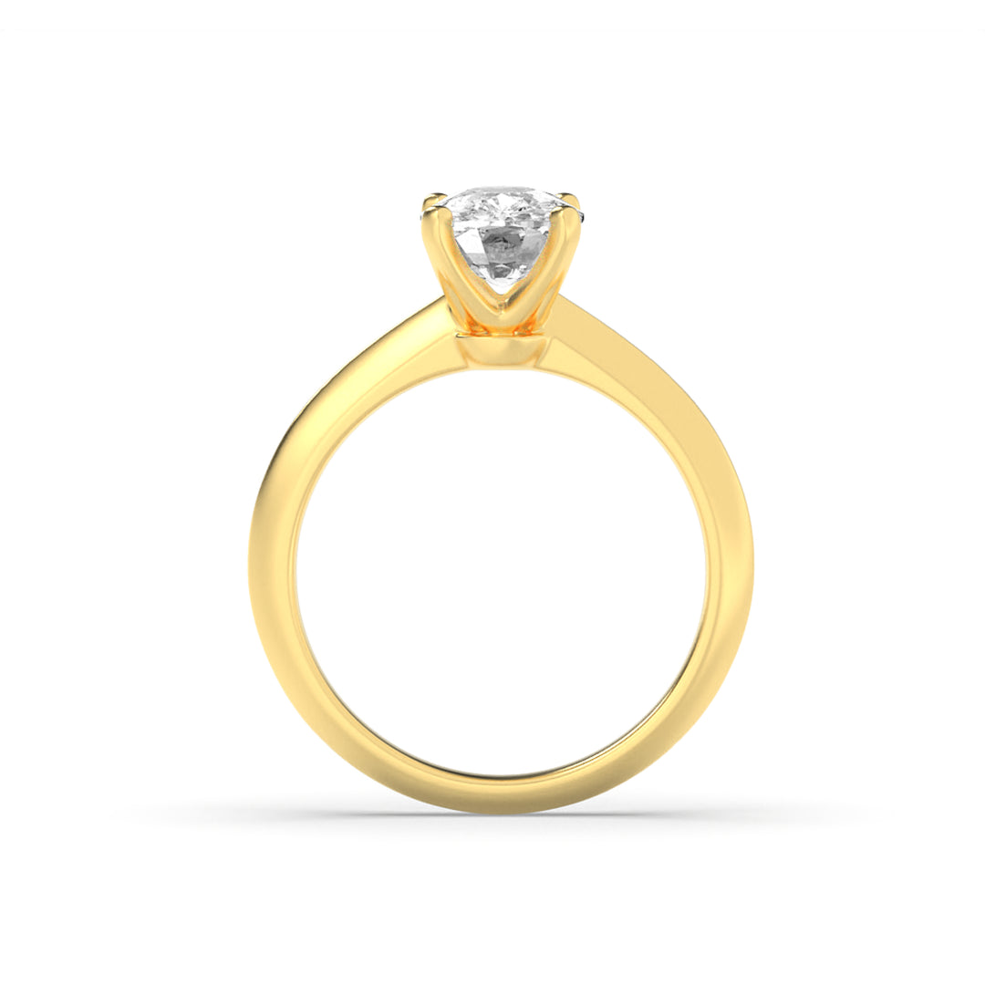 1Cttw Elongated Cushion Shaped Lab Grown Diamond (G/VS) Knife Edge Shank Solitaire Engagement Ring in 14K Gold