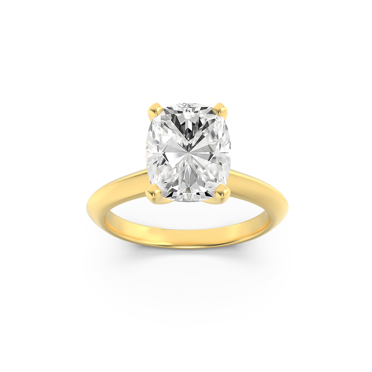 1.5Cttw Elongated Cushion Shaped Lab Grown Diamond (G/VS) Knife Edge Shank Solitaire Engagement Ring in 14K Gold
