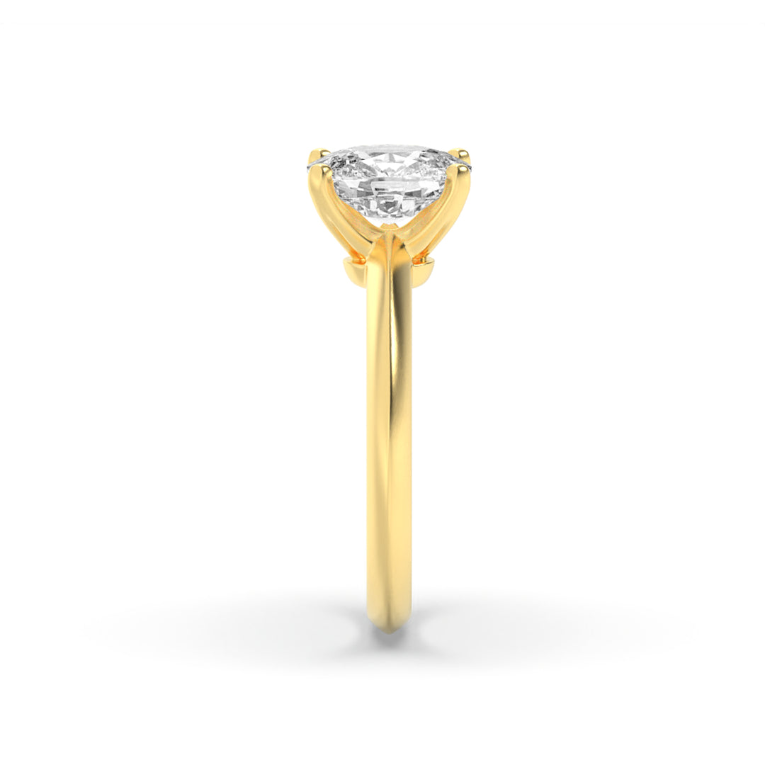 1.5Cttw Elongated Cushion Shaped Lab Grown Diamond (G/VS) Knife Edge Shank Solitaire Engagement Ring in 14K Gold