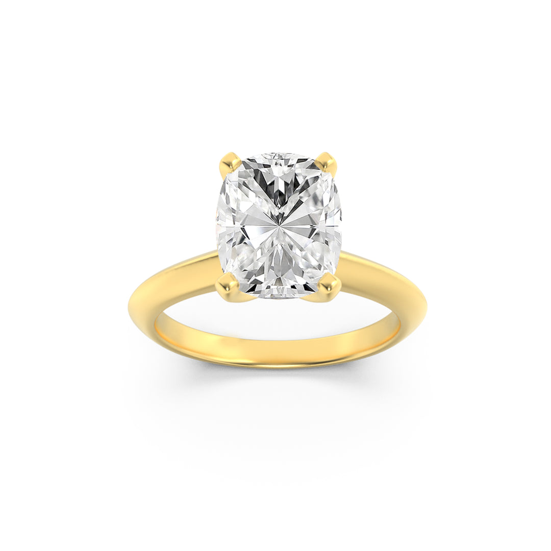 2Cttw Elongated Cushion Shaped Lab Grown Diamond (F/VS) Knife Edge Shank Solitaire Engagement Ring in 14K Gold
