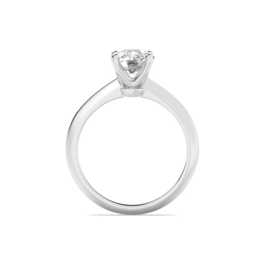 3Cttw Elongated Cushion Shaped Lab Grown Diamond (F/VS) Knife Edge Shank Solitaire Engagement Ring in 14K Gold