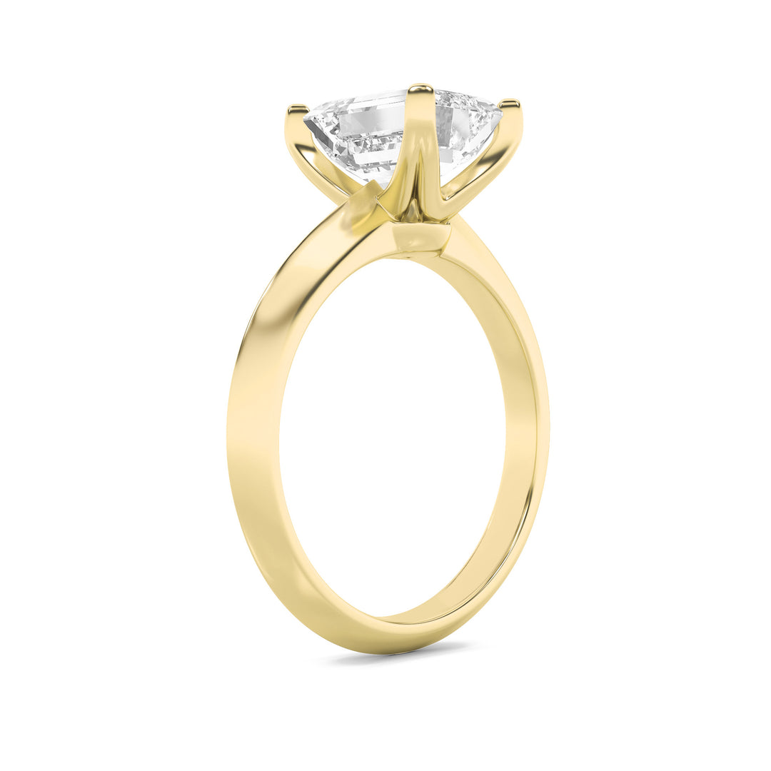 1Cttw Emerald Shaped Lab Grown Diamond (G/VS) Knife Edge Shank Solitaire Engagement Ring in 14K Gold