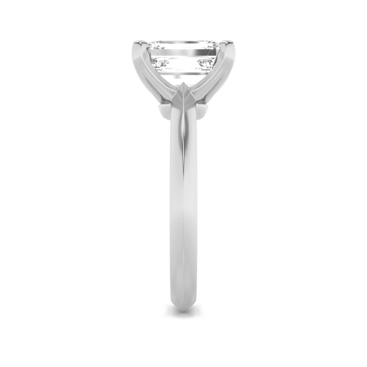1.5Cttw Emerald Shaped Lab Grown Diamond (F/VS) Knife Edge Shank Solitaire Engagement Ring in 14K Gold