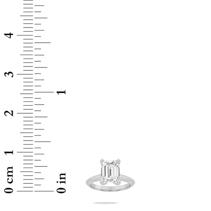 1.5Cttw Emerald Shaped Lab Grown Diamond (F/VS) Knife Edge Shank Solitaire Engagement Ring in 14K Gold