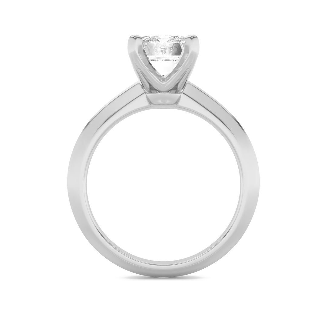 2Cttw Emerald Shaped Lab Grown Diamond (F/VS) Knife Edge Shank Solitaire Engagement Ring in 14K Gold