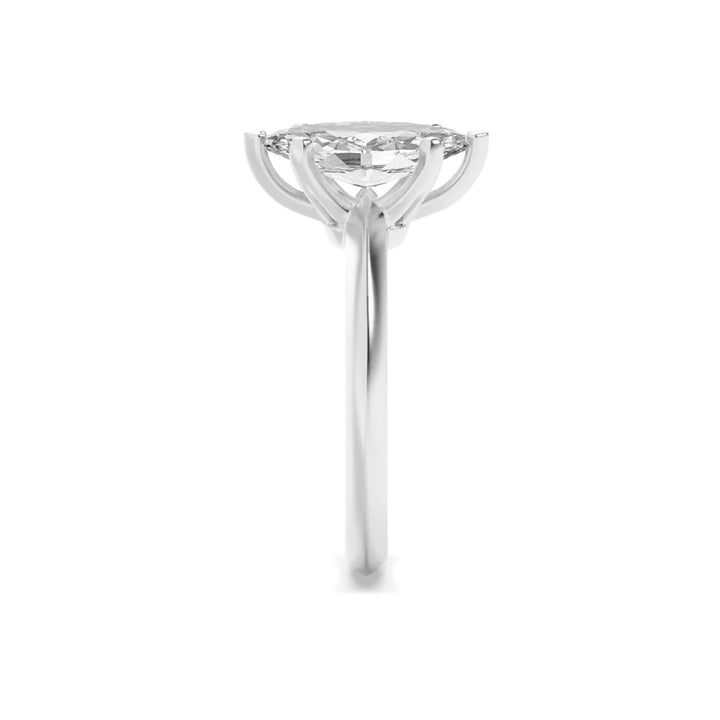 1Cttw Marquise Shaped Lab Grown Diamond (F/VS) Knife Edge Shank Solitaire Engagement Ring in 14K Gold