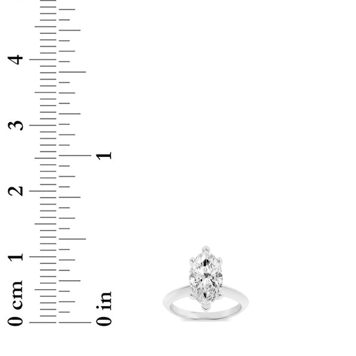 1Cttw Marquise Shaped Lab Grown Diamond (F/VS) Knife Edge Shank Solitaire Engagement Ring in 14K Gold