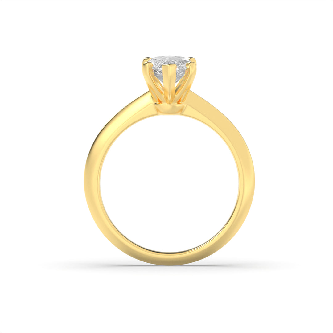 1Cttw Marquise Shaped Lab Grown Diamond (F/VS) Knife Edge Shank Solitaire Engagement Ring in 14K Gold