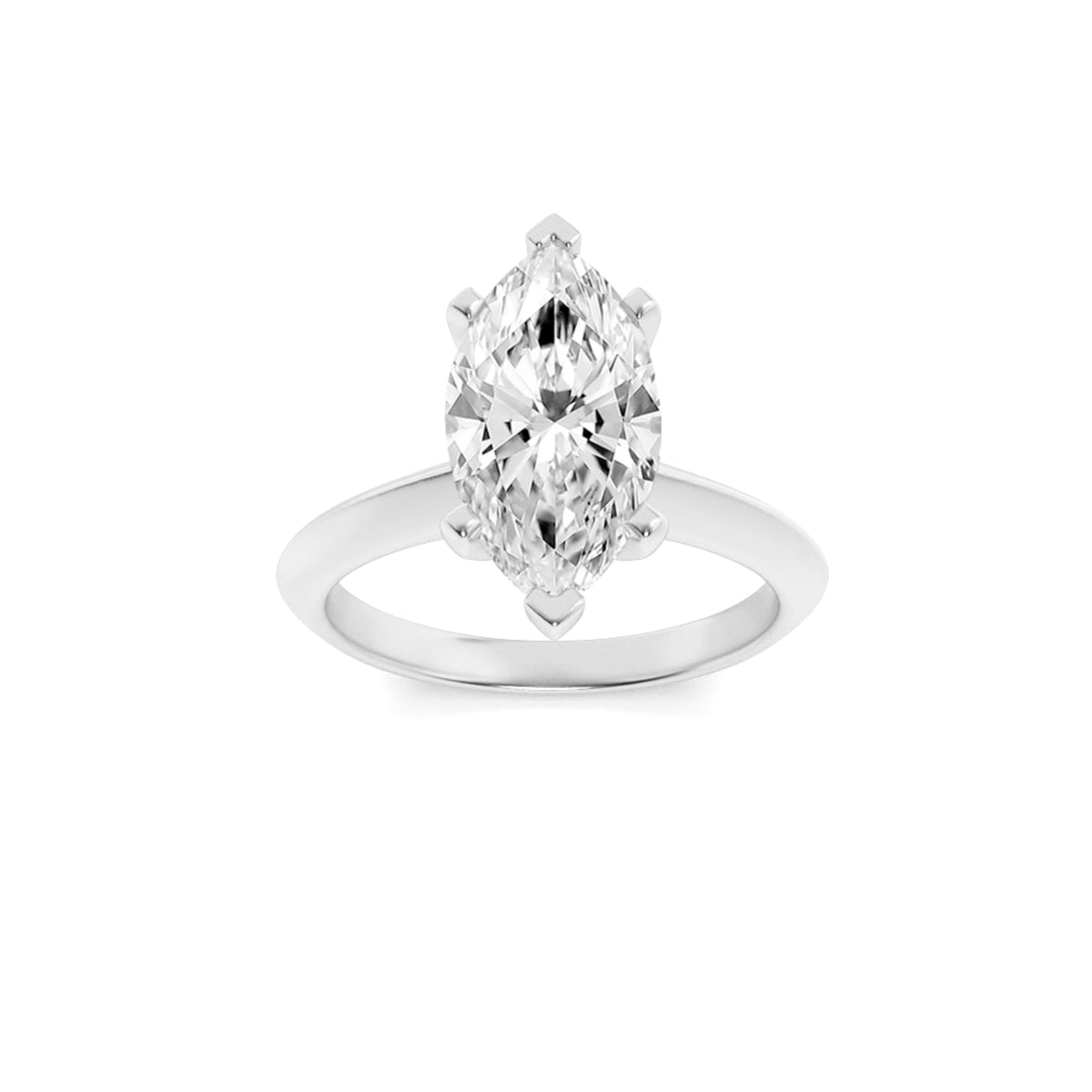 1.5Cttw Marquise Shaped Lab Grown Diamond (F/VS) Knife Edge Shank Solitaire Engagement Ring in 14K Gold