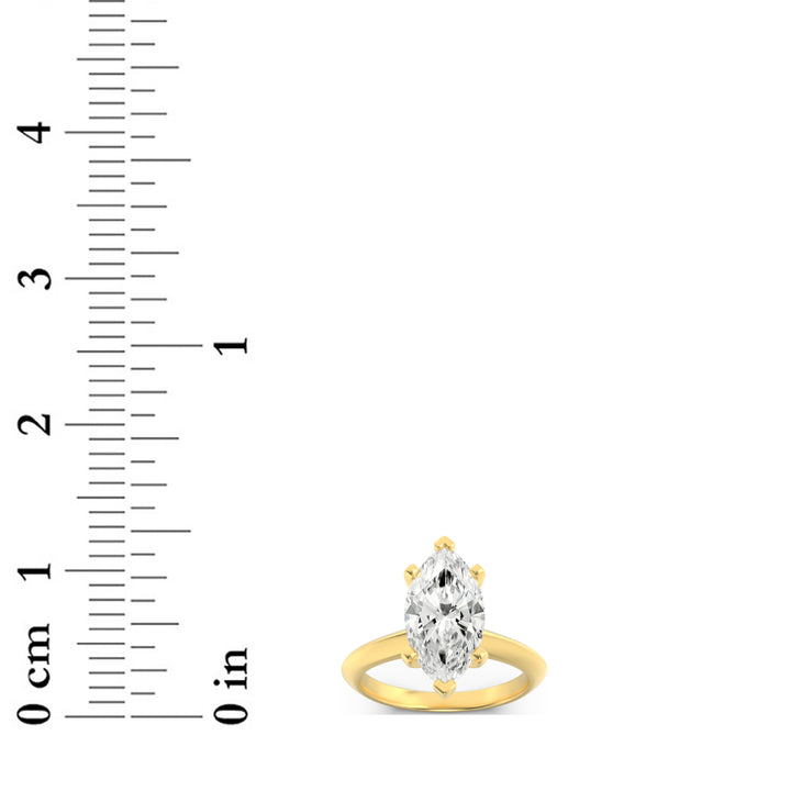 1.5Cttw Marquise Shaped Lab Grown Diamond (F/VS) Knife Edge Shank Solitaire Engagement Ring in 14K Gold