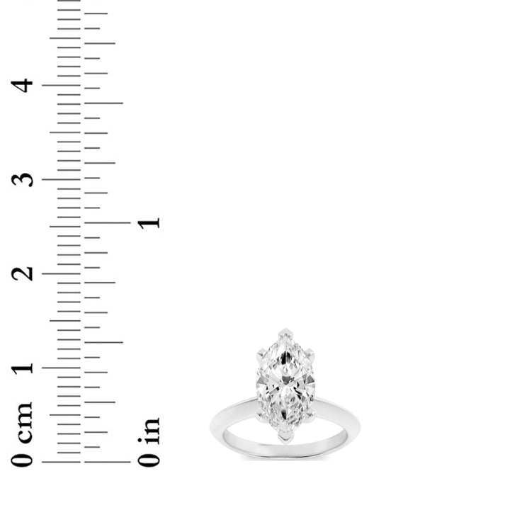 2Cttw Marquise Shaped Lab Grown Diamond (G/VS) Knife Edge Shank Solitaire Engagement Ring in 14K Gold