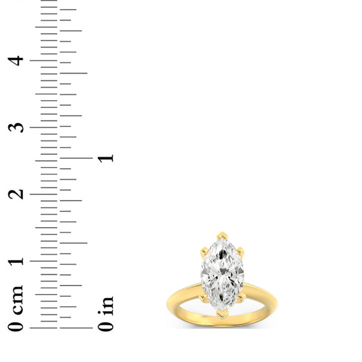 2Cttw Marquise Shaped Lab Grown Diamond (F/VS) Knife Edge Shank Solitaire Engagement Ring in 14K Gold