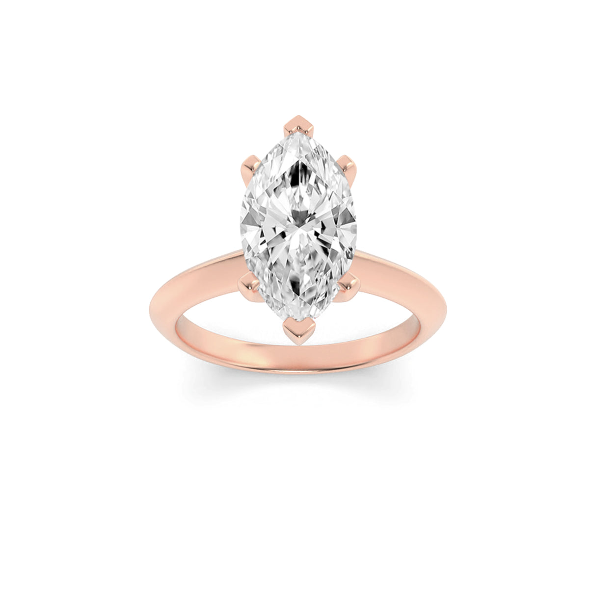 2Cttw Marquise Shaped Lab Grown Diamond (F/VS) Knife Edge Shank Solitaire Engagement Ring in 14K Gold