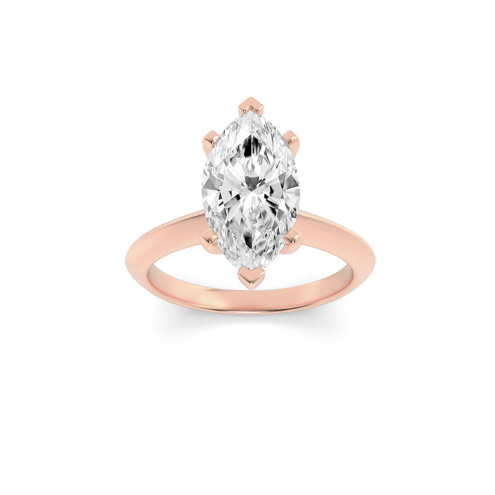 2Cttw Marquise Shaped Lab Grown Diamond (F/VS) Knife Edge Shank Solitaire Engagement Ring in 14K Gold