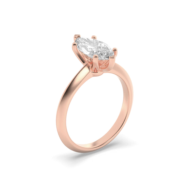 2Cttw Marquise Shaped Lab Grown Diamond (F/VS) Knife Edge Shank Solitaire Engagement Ring in 14K Gold