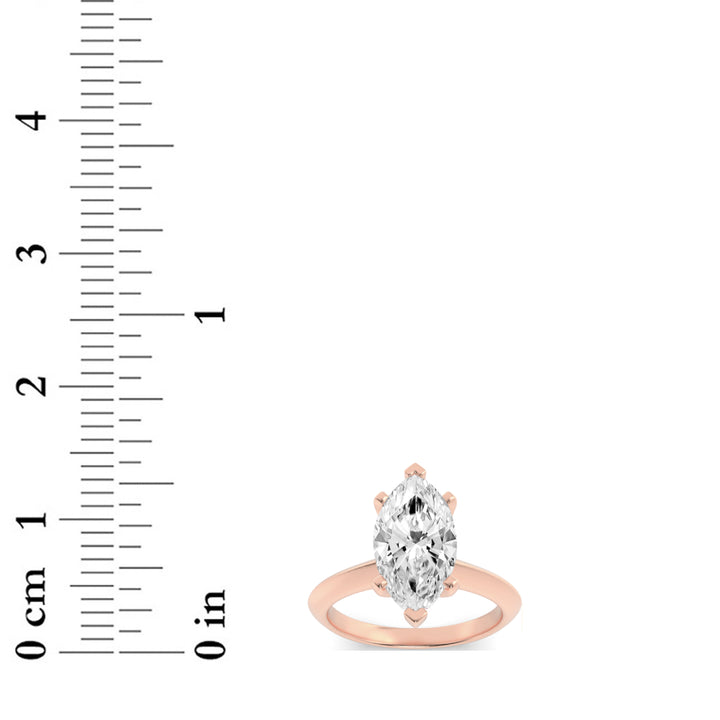 2Cttw Marquise Shaped Lab Grown Diamond (F/VS) Knife Edge Shank Solitaire Engagement Ring in 14K Gold
