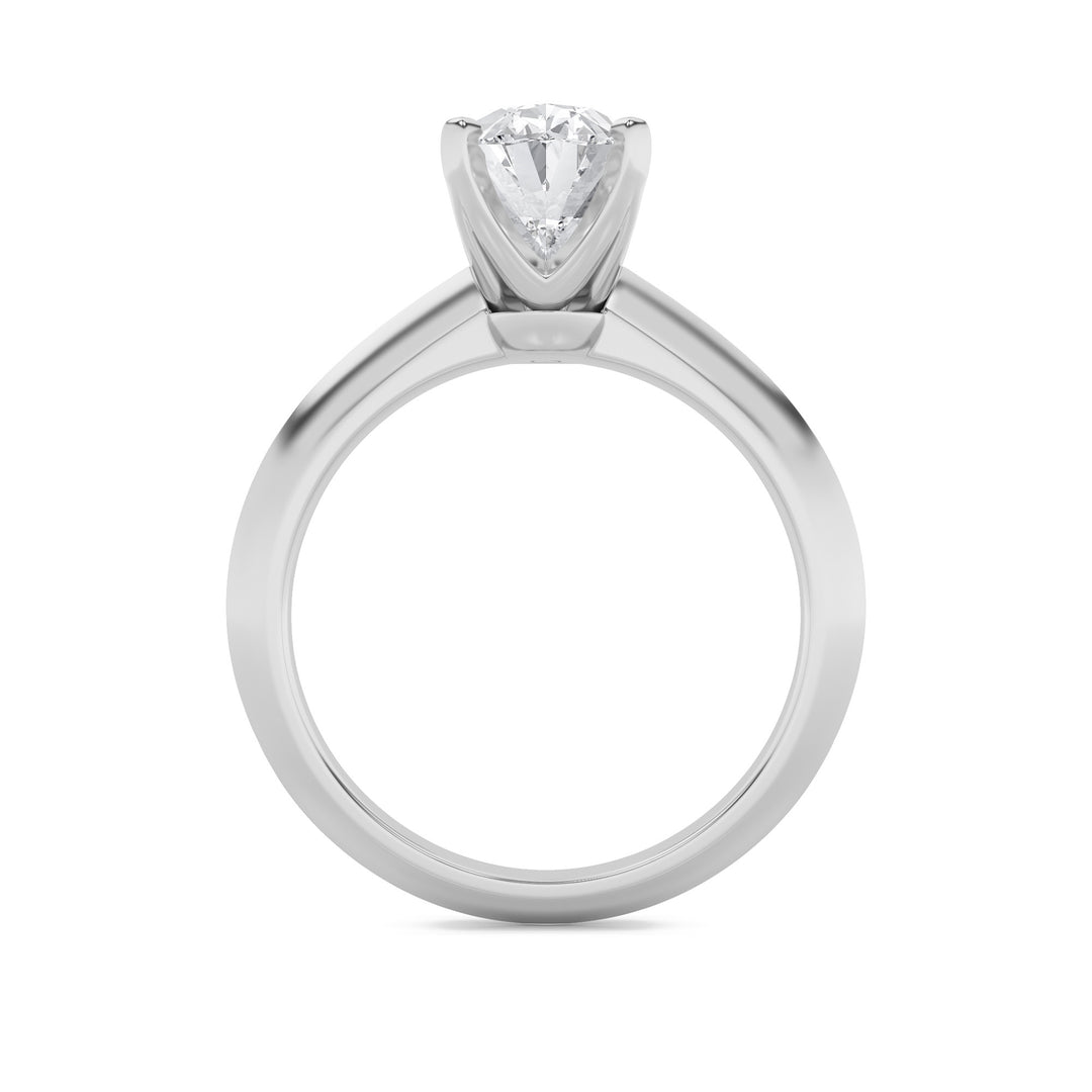 2Cttw Oval Shaped Lab Grown Diamond (F/VS) Knife Edge Shank Solitaire Engagement Ring in 14K Gold