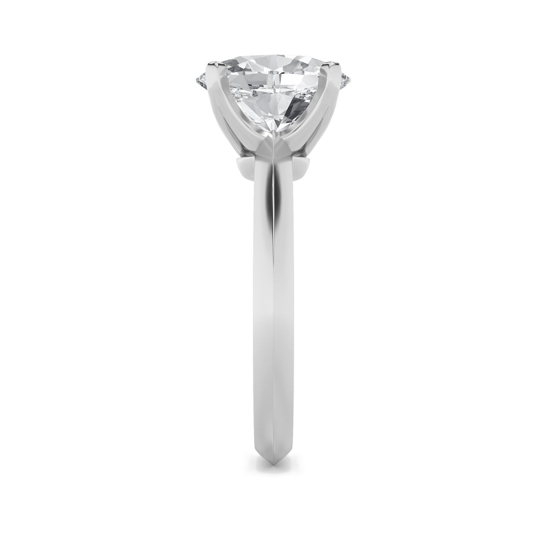 2Cttw Oval Shaped Lab Grown Diamond (F/VS) Knife Edge Shank Solitaire Engagement Ring in 14K Gold