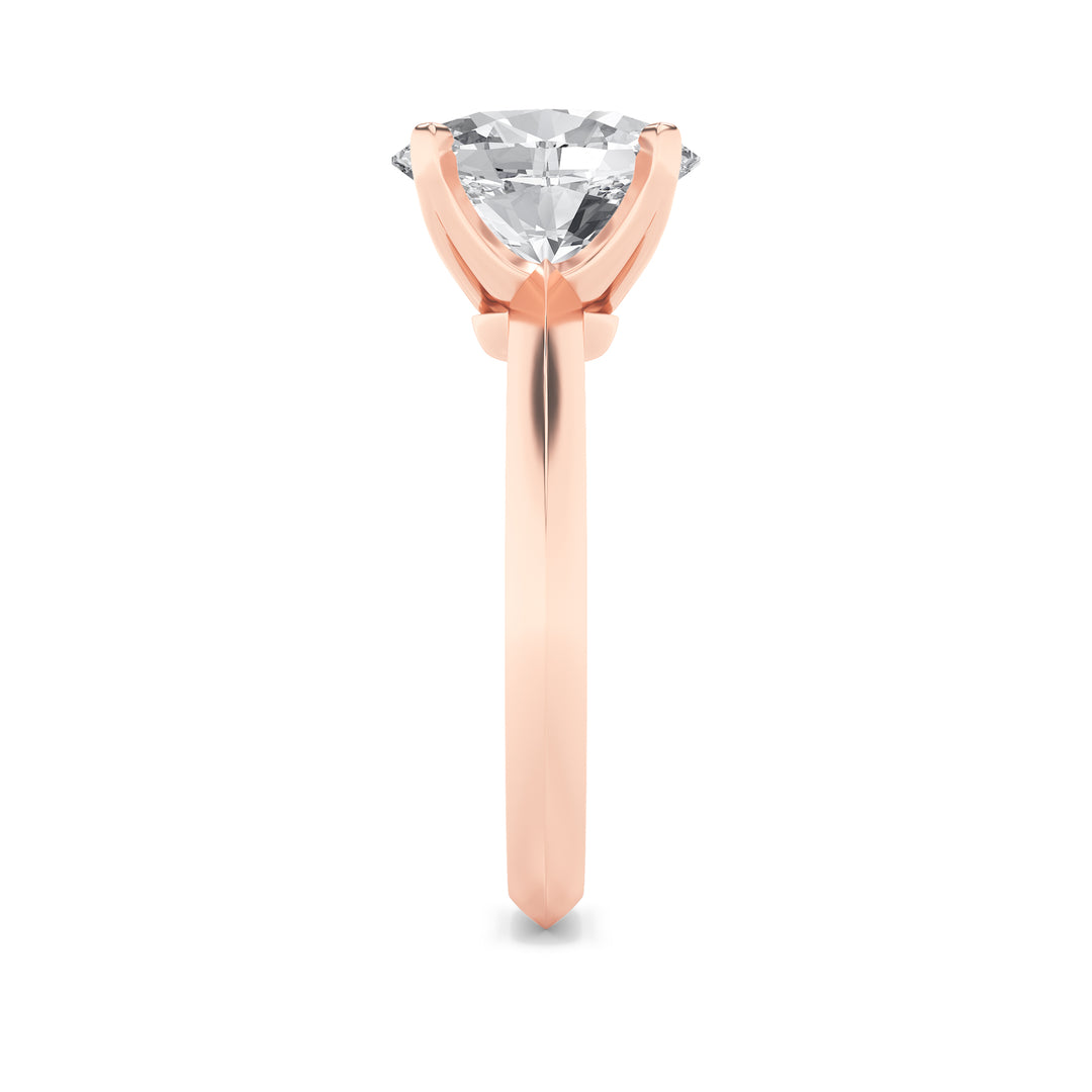 2Cttw Oval Shaped Lab Grown Diamond (F/VS) Knife Edge Shank Solitaire Engagement Ring in 14K Gold