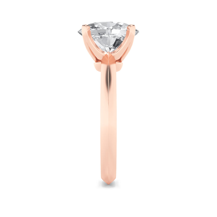 2Cttw Oval Shaped Lab Grown Diamond (F/VS) Knife Edge Shank Solitaire Engagement Ring in 14K Gold