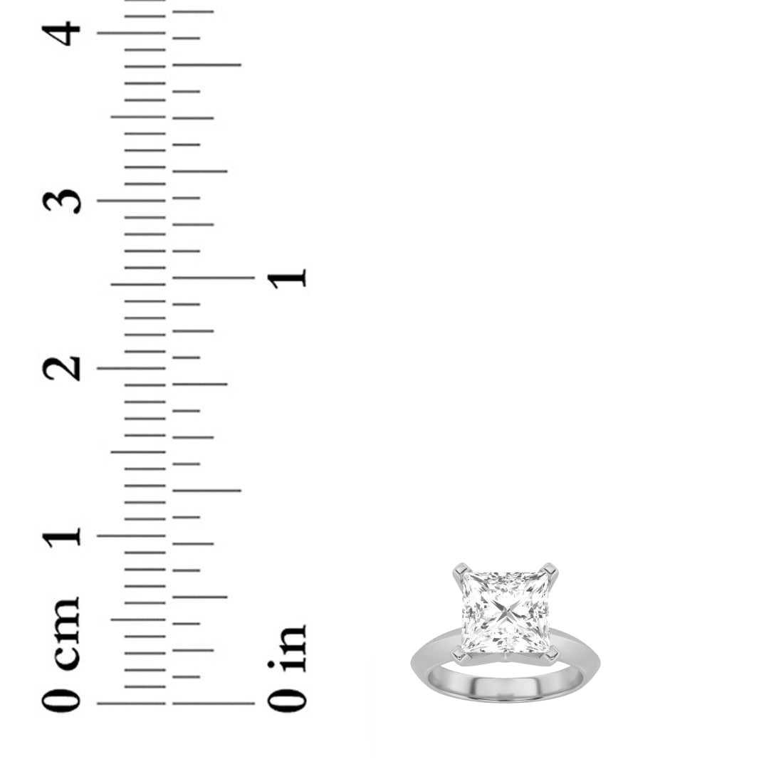 1Cttw Princess Shaped Lab Grown Diamond (F/VS) Knife Edge Shank Solitaire Engagement Ring in 14K Gold